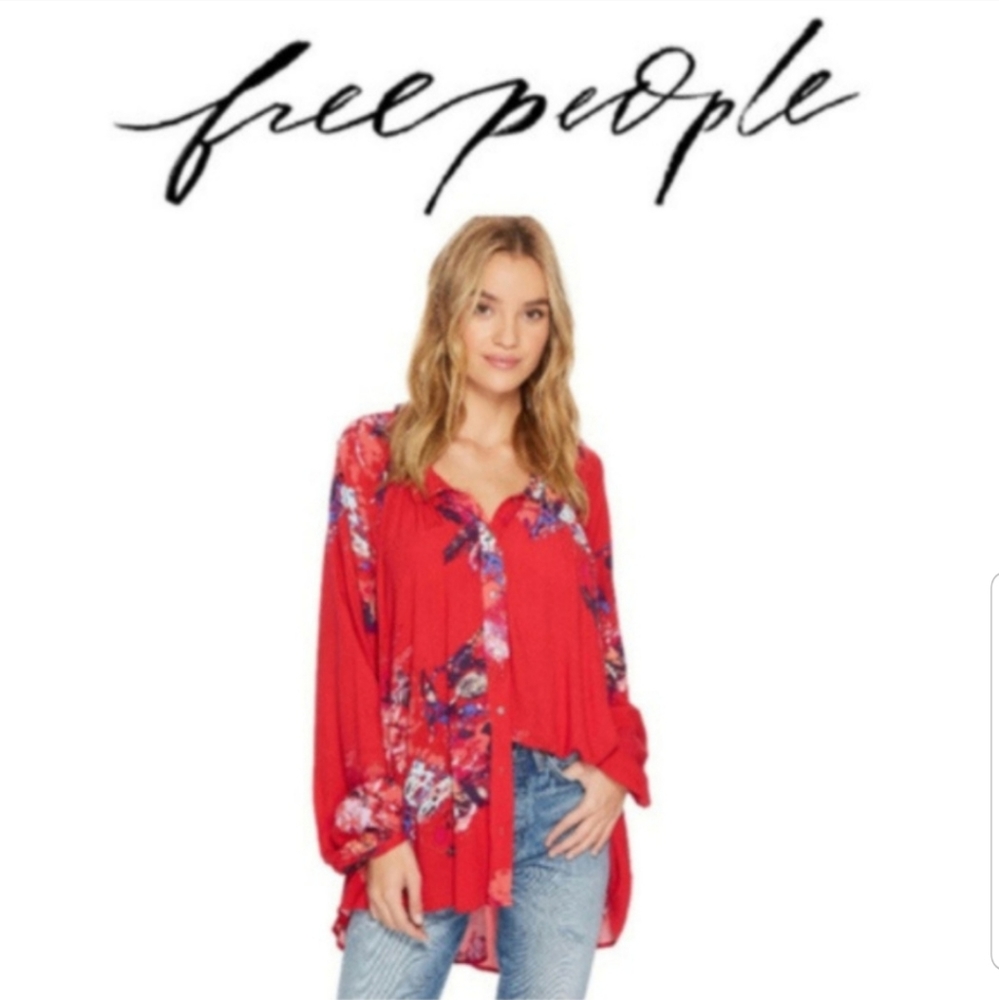 Free People Floral Blouse - Picture 1 of 7